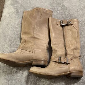 Women's GB Gianni Bini Tan Leather Mid-Calf Boots